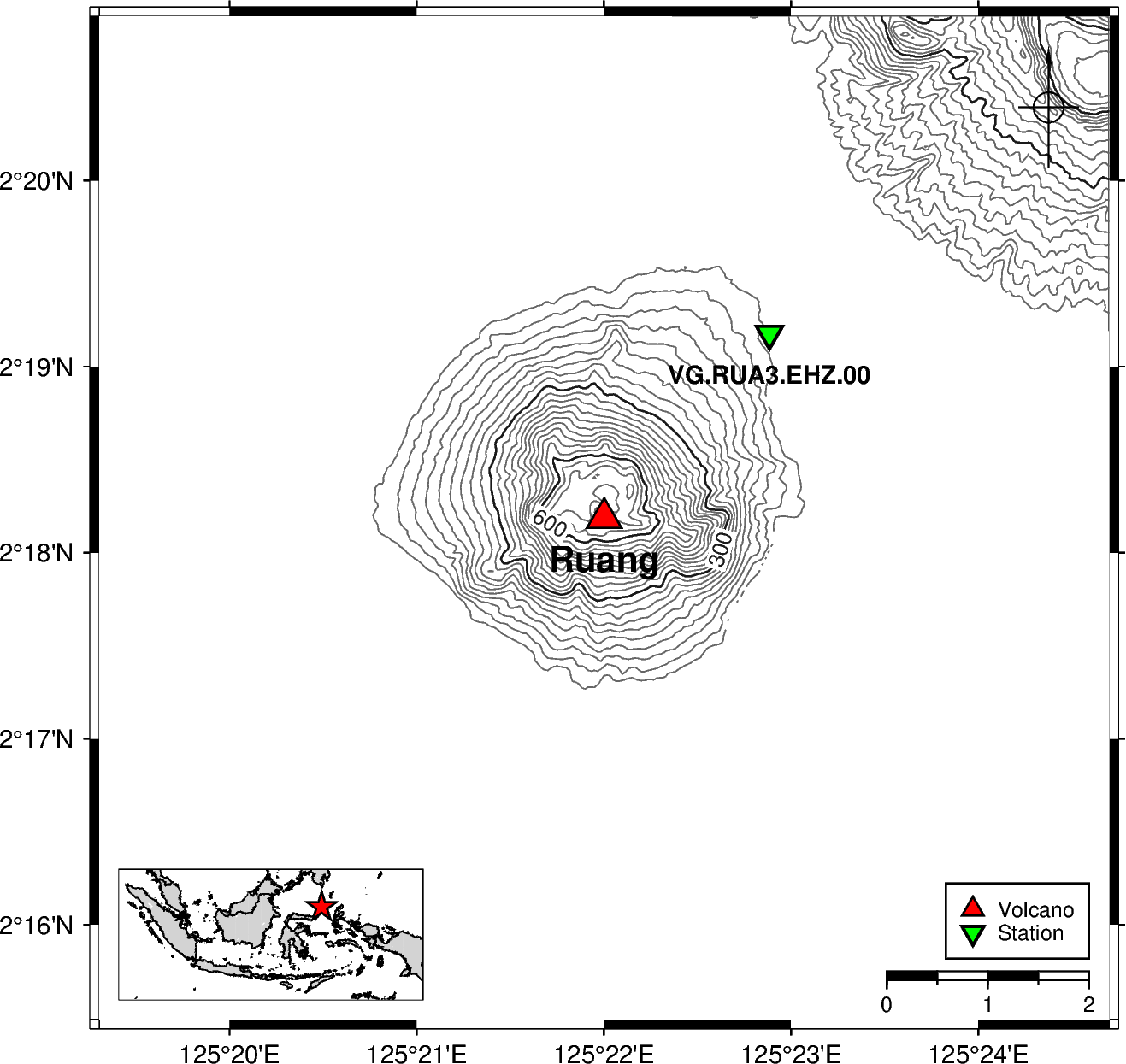 Ruang volcano map