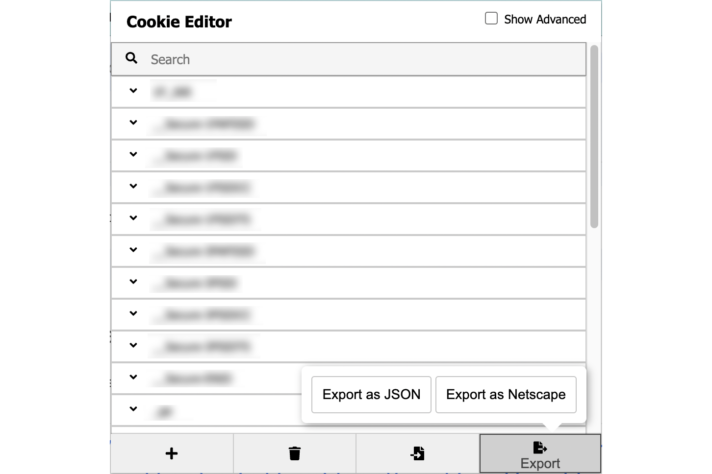 Cookie value in Cookie-Editor