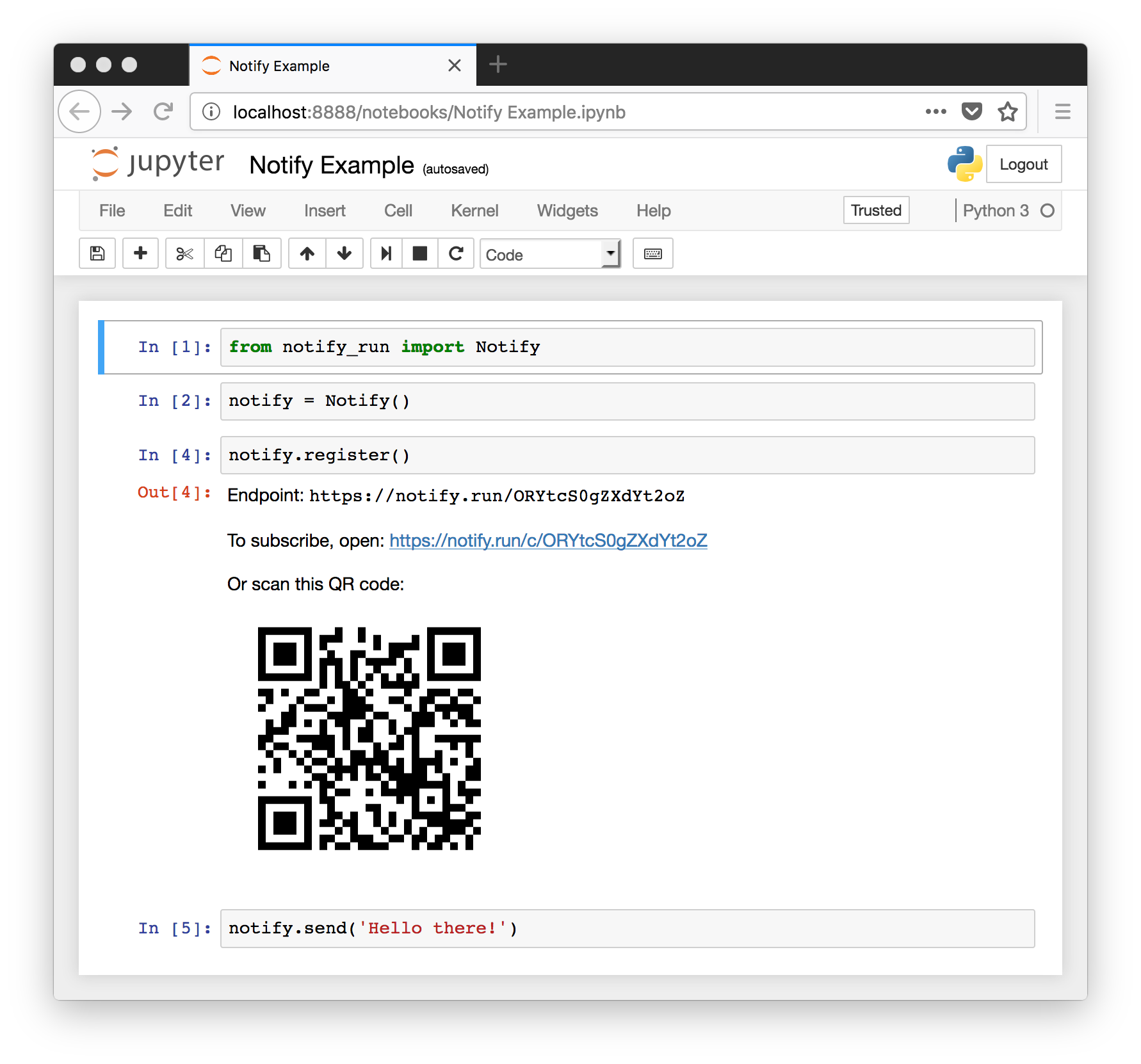 Inline QR Code in Jupyter Notebook