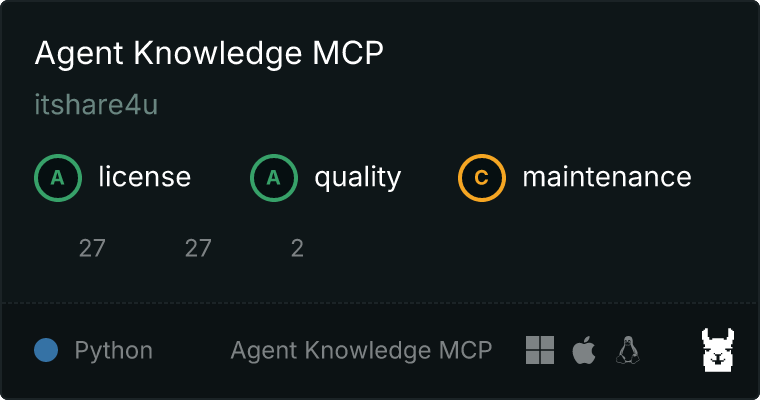 Agent Knowledge MCP server