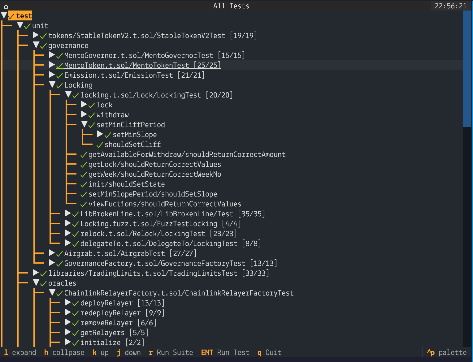Example Test Suite view