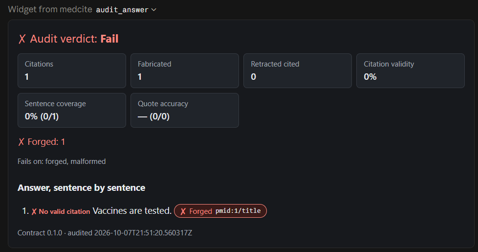 The audit view rendered inside Claude Desktop