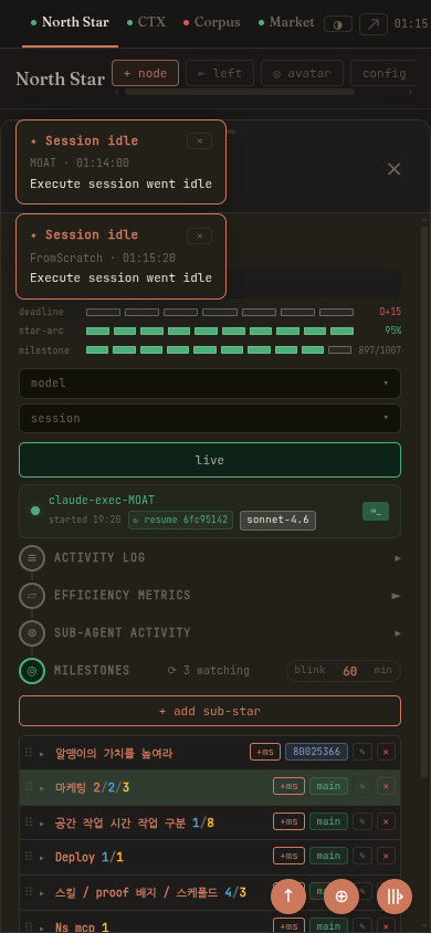 Mobile dark — detail card