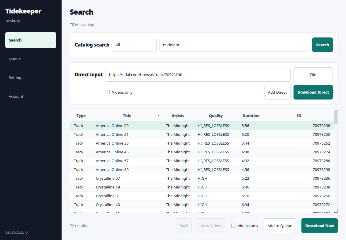 Search screen