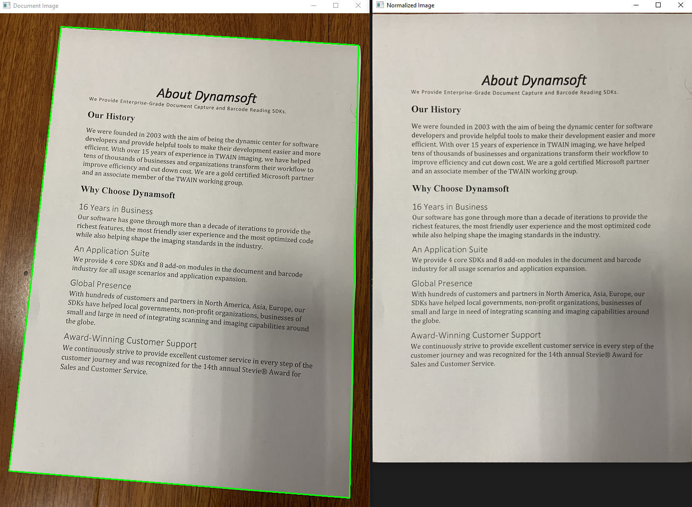 Document Detection Example