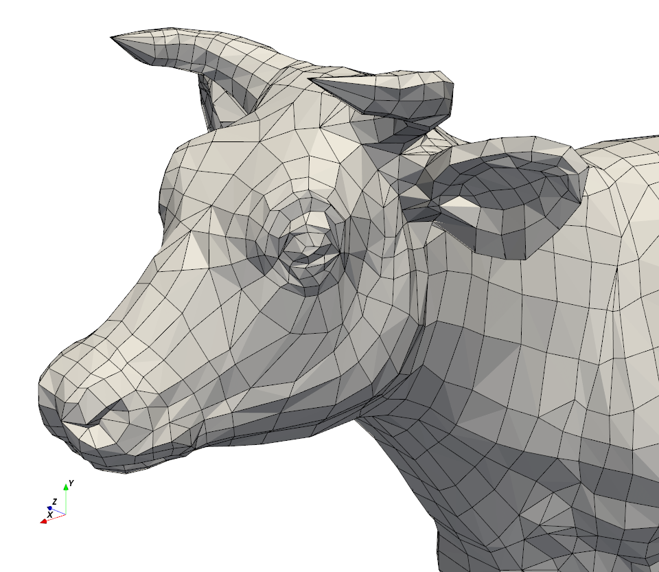 zoomed cow mesh