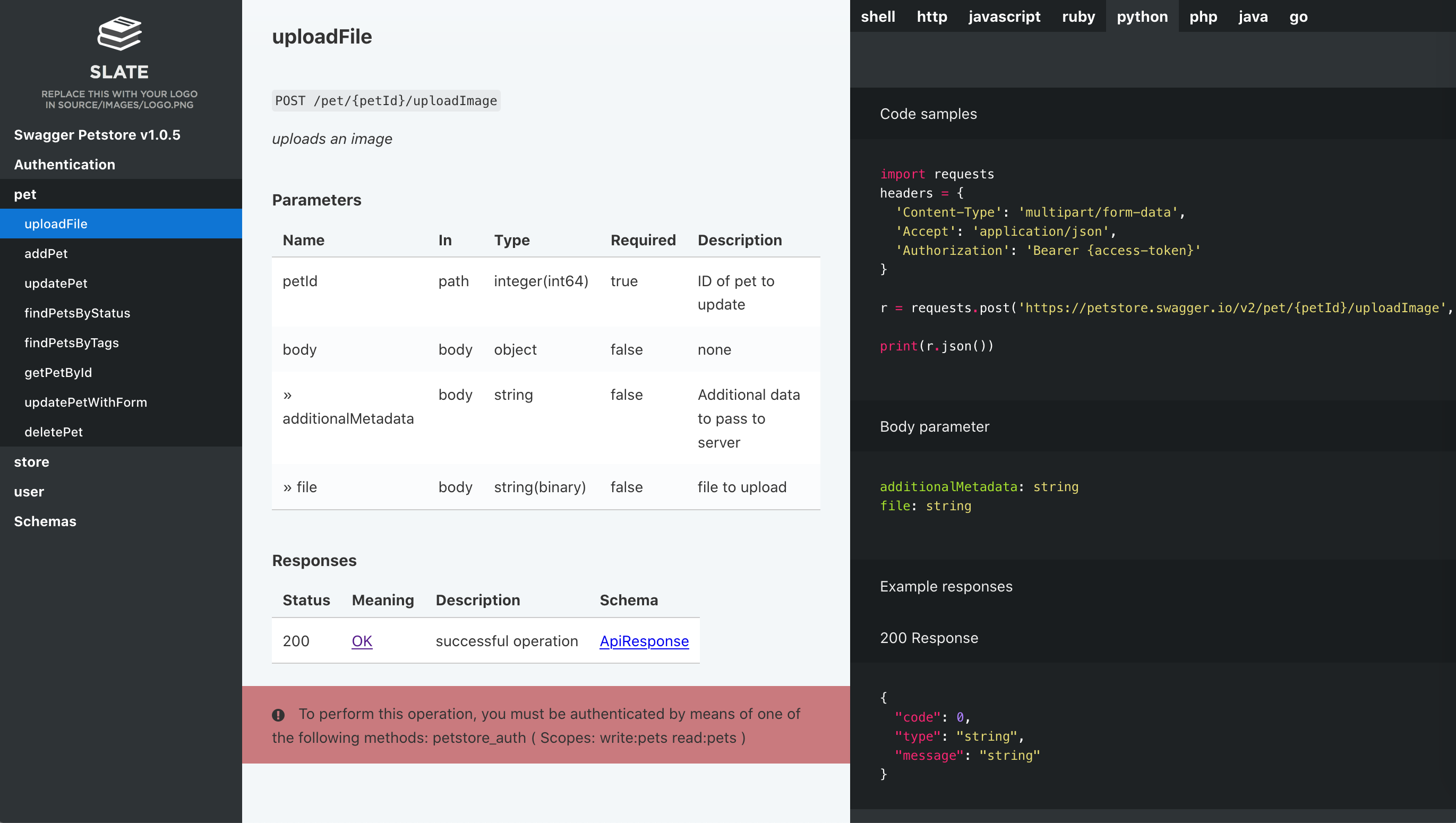 Static site built by Foliant and Slate backend