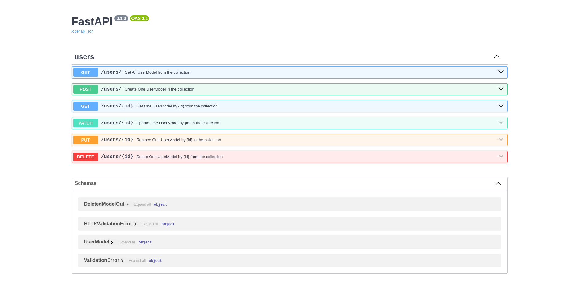 CRUDRouter OpenAPI schema