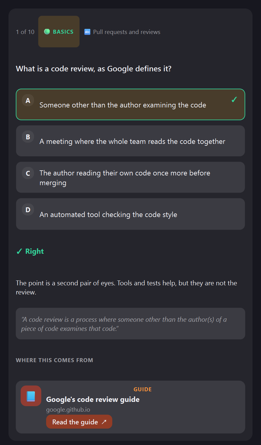 A quiz question, answered