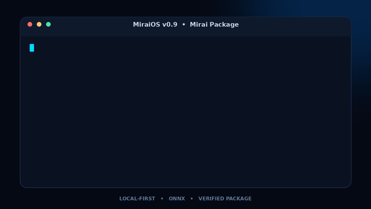 Demonstração do Mirai Package no MiraiOS