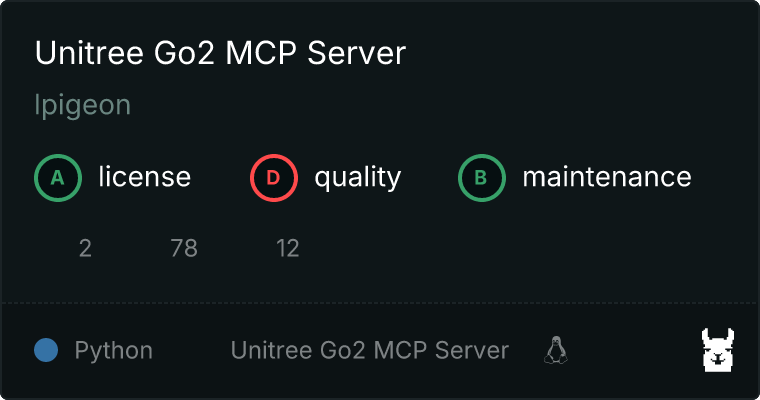 Unitree Go2 Server MCP server