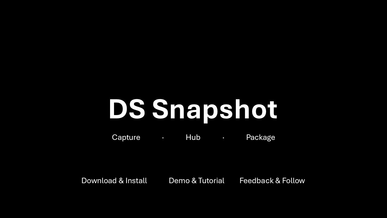 Watch the DS Snapshot demo