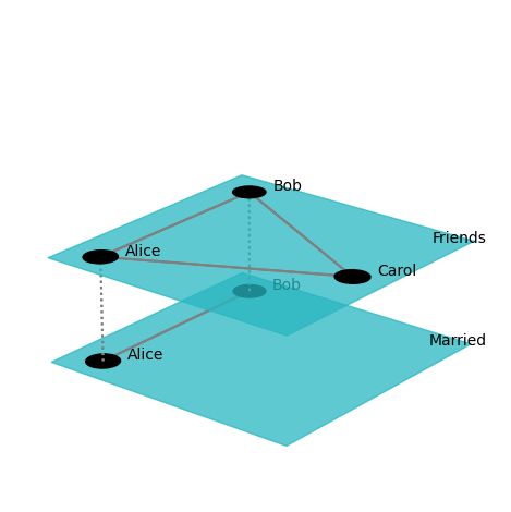 An image of a small multiplex social network.