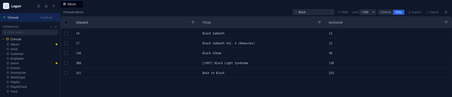 Data View with Search