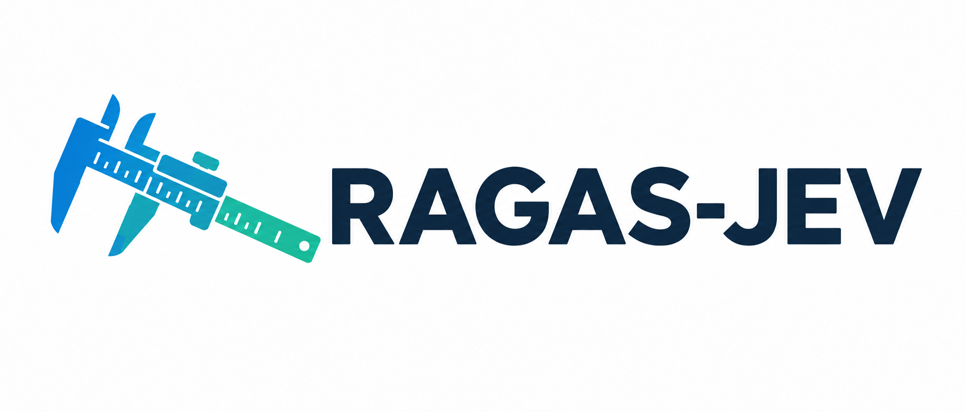 RAGAS-JEV — 정밀한 평가를 상징하는 버니어캘리퍼스 로고