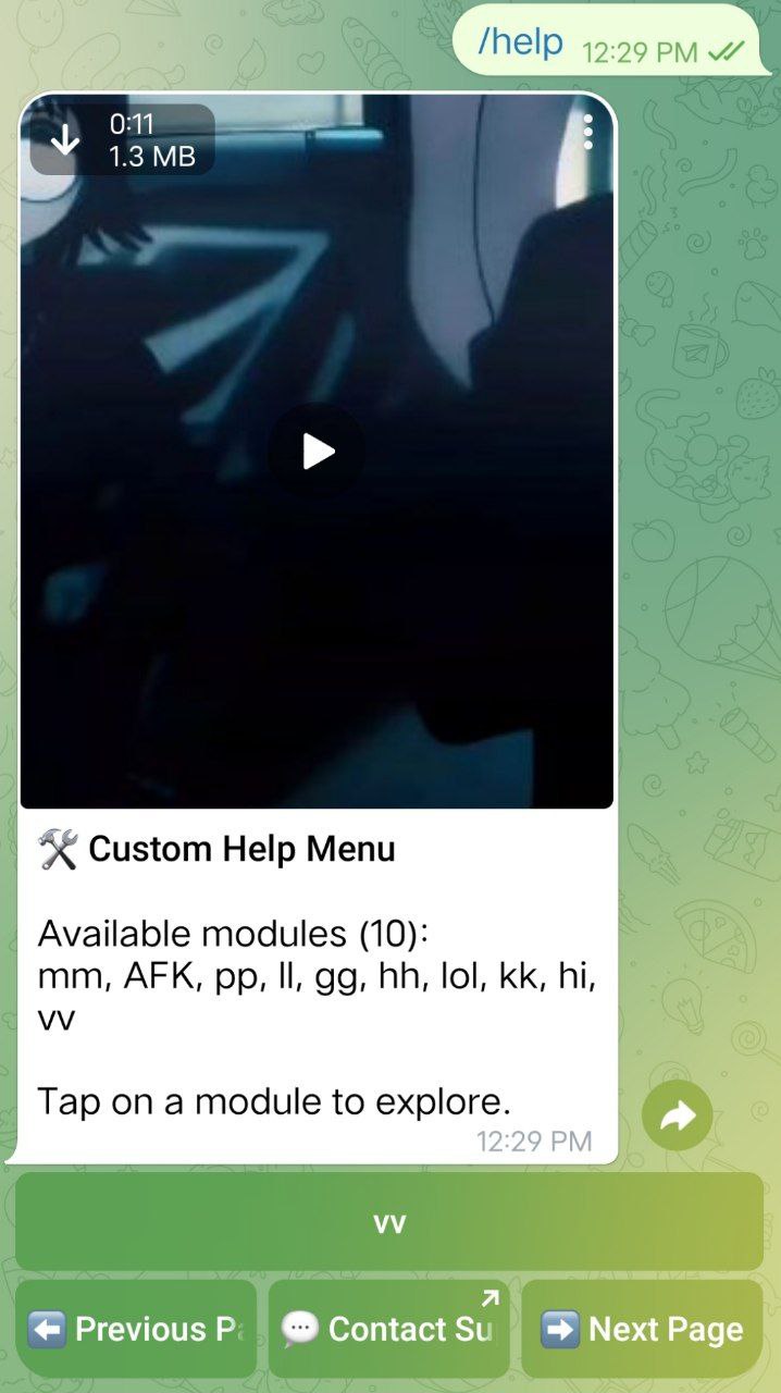 Help menu using video