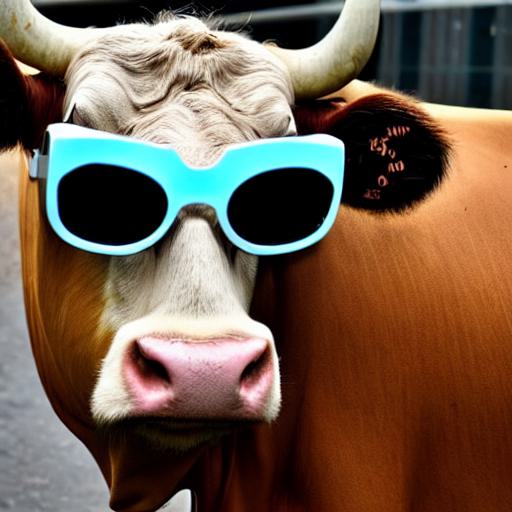 a cow wearing sunglasses