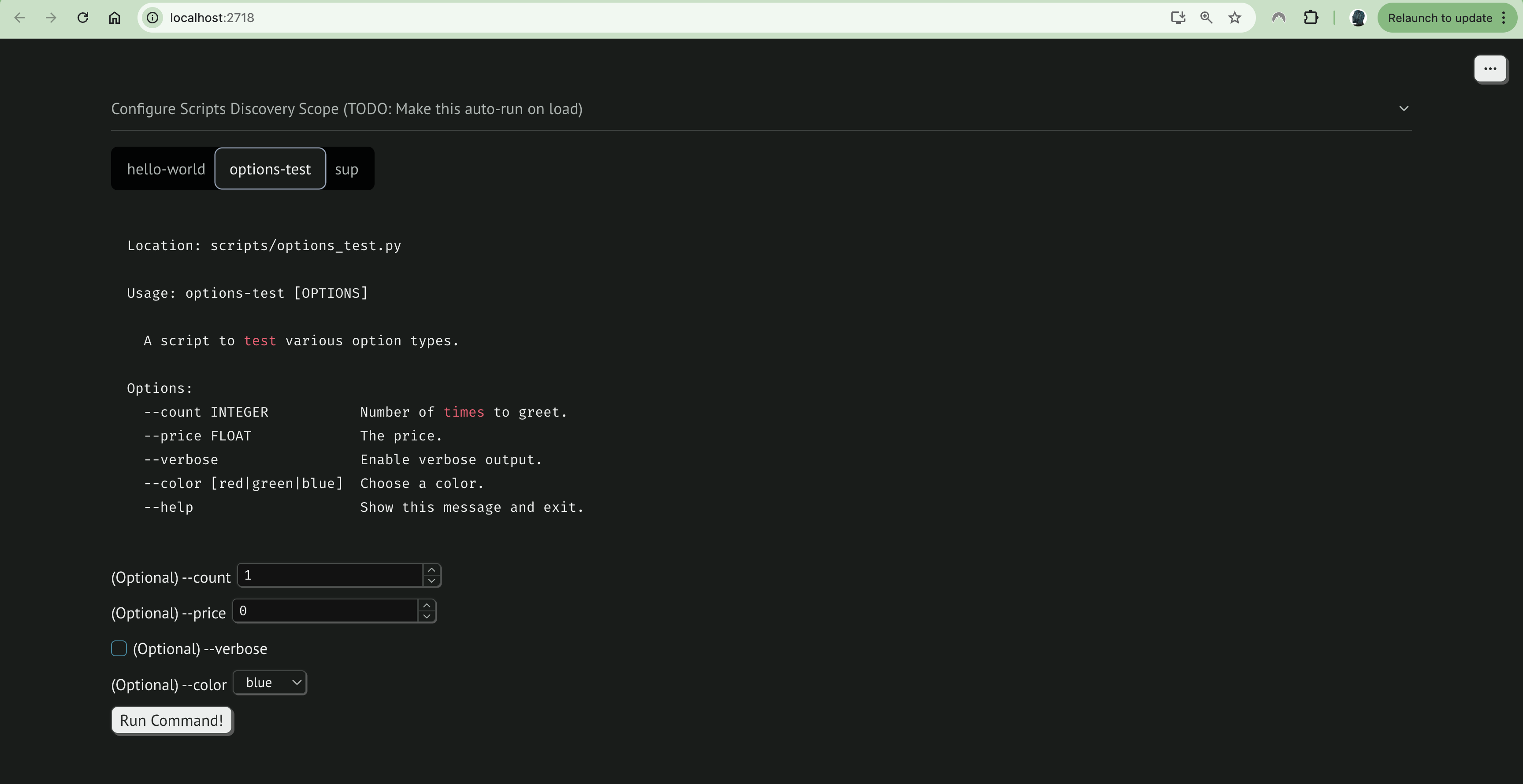 Scripts UI
