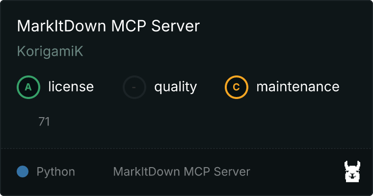 MarkItDown Server MCP server
