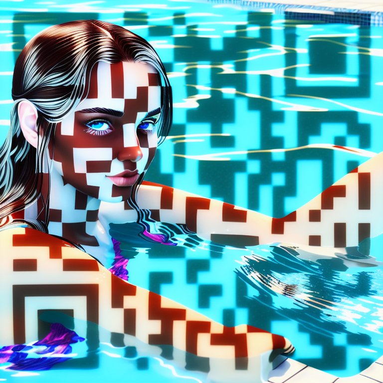 Swimming pool girl qrcode