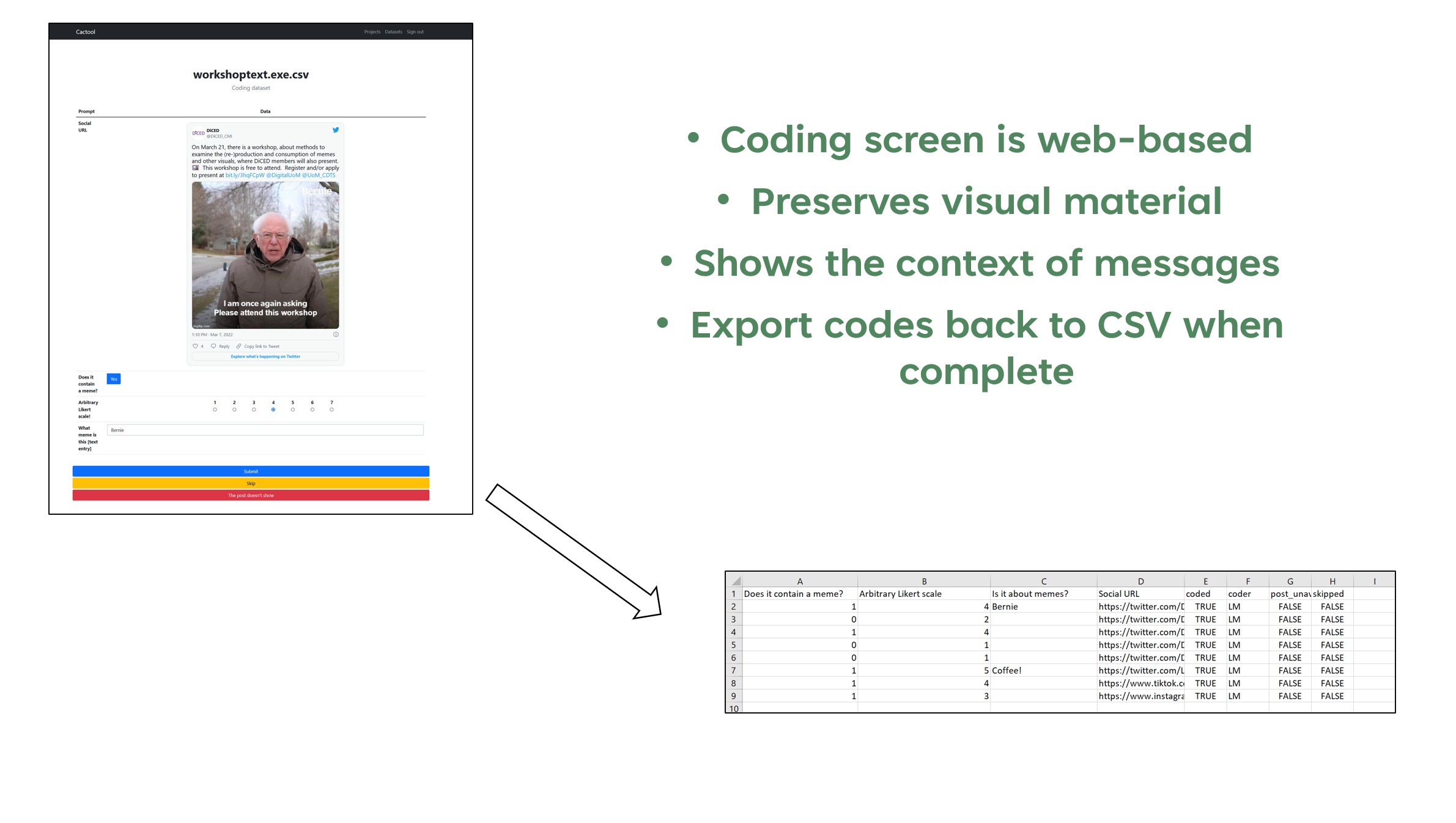 Coding & Exporting of data