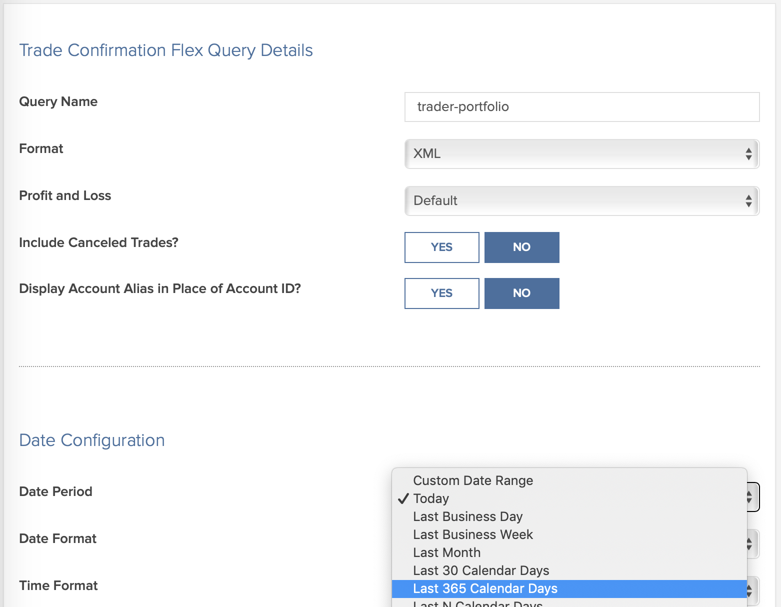 Trade Confirmation Flex Query Details