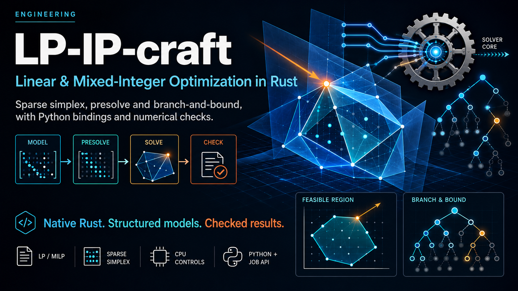 LP-IP-craft: linear and mixed-integer optimization in Rust