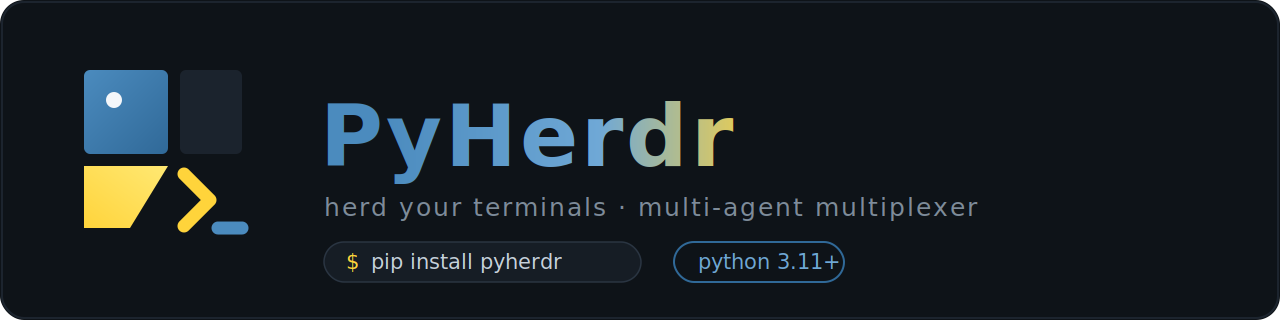 PyHerdr — herd your terminals · multi-agent multiplexer