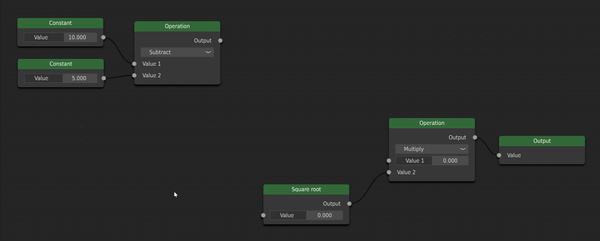 Example node scene being edited