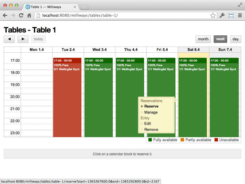 calendar example