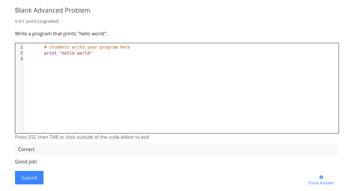 Correct answer