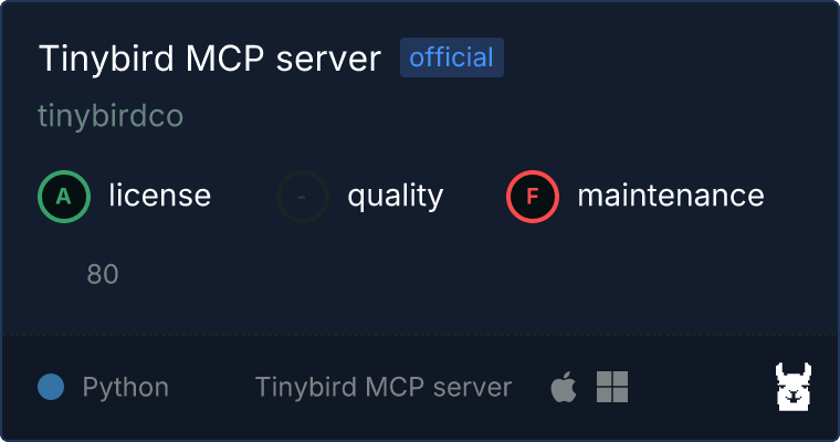 Tinybird server MCP server