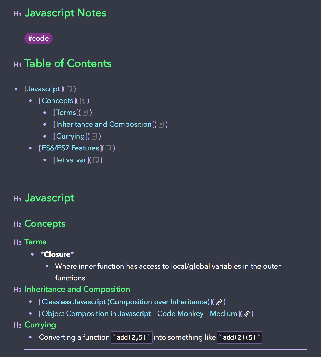 Markdown Toc