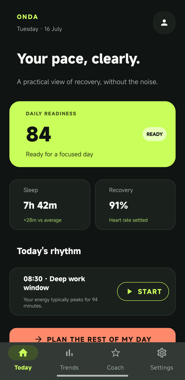 Onda wellbeing app built with ApkPy