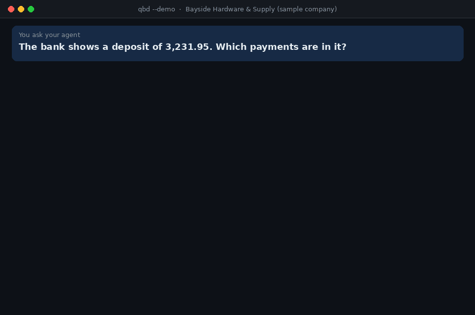 qbd deposits finds the two payments that make up a bank deposit of 3,231.95
