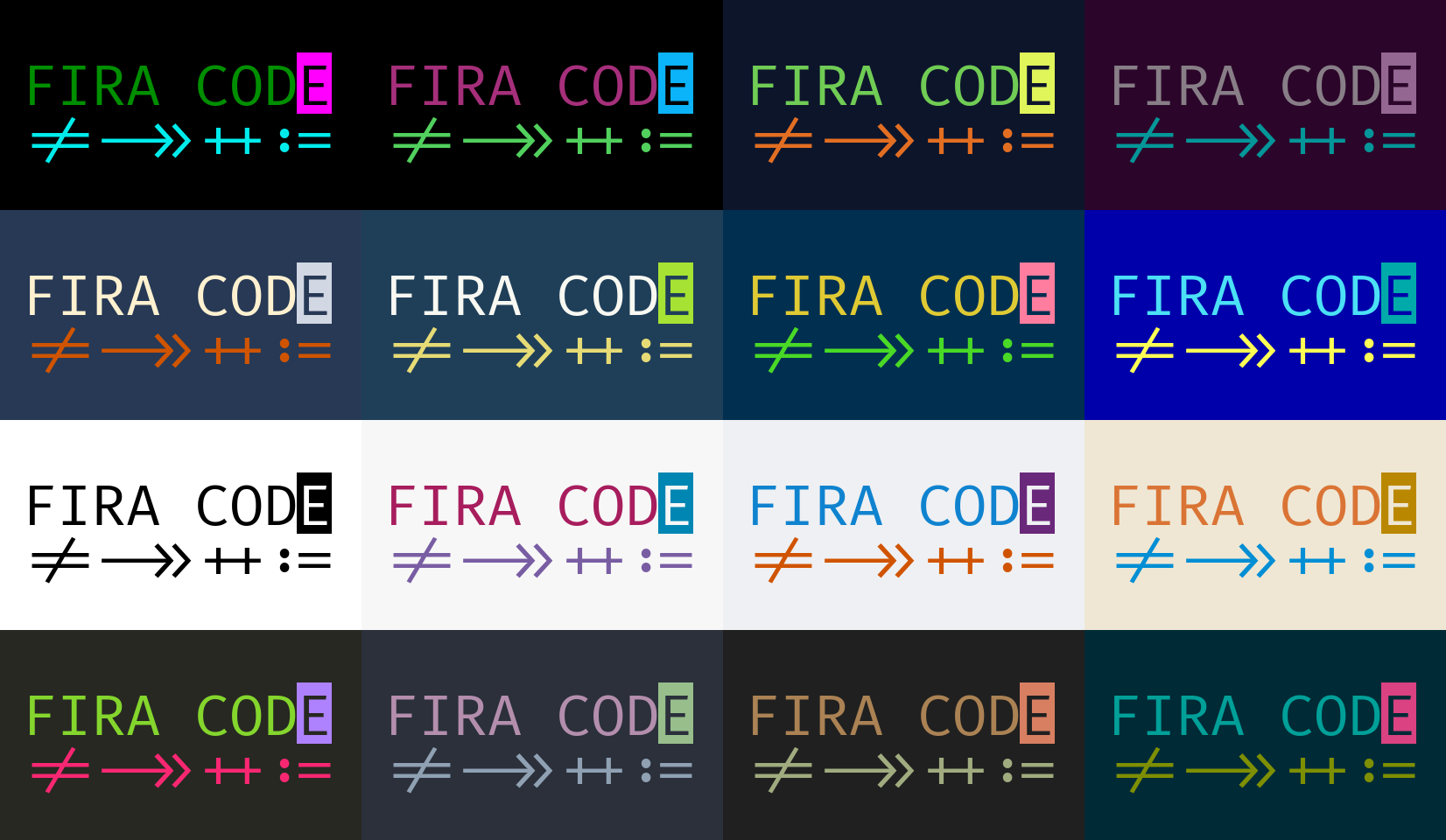 Fira code wall