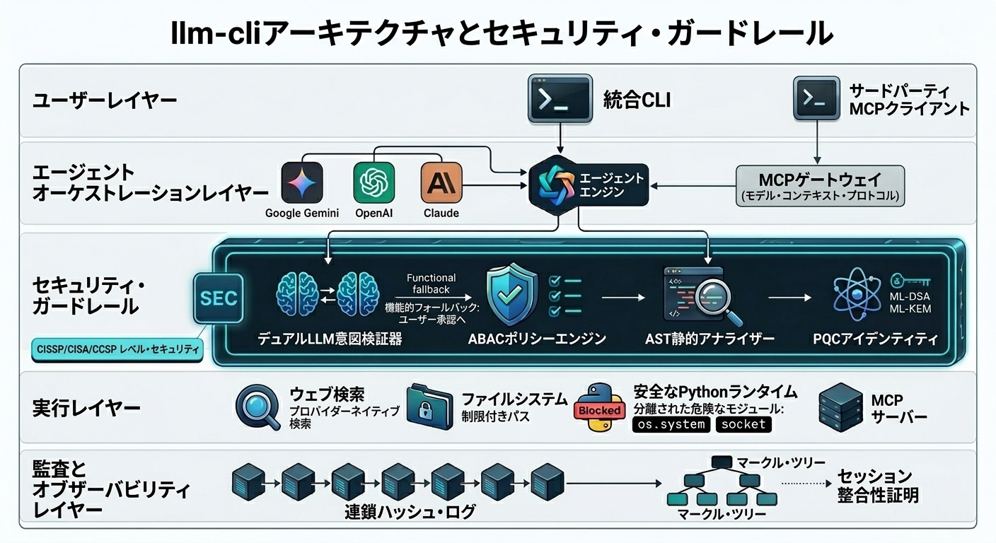 llm-cli アーキテクチャと多層防御
