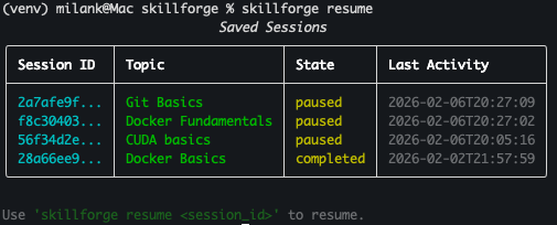 Resume Menu