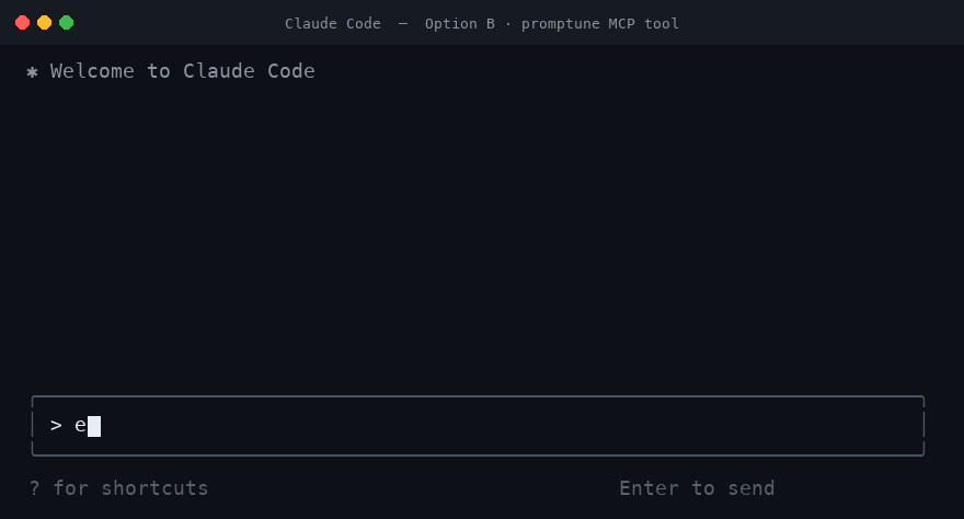 promptune MCP tool inside Claude Code