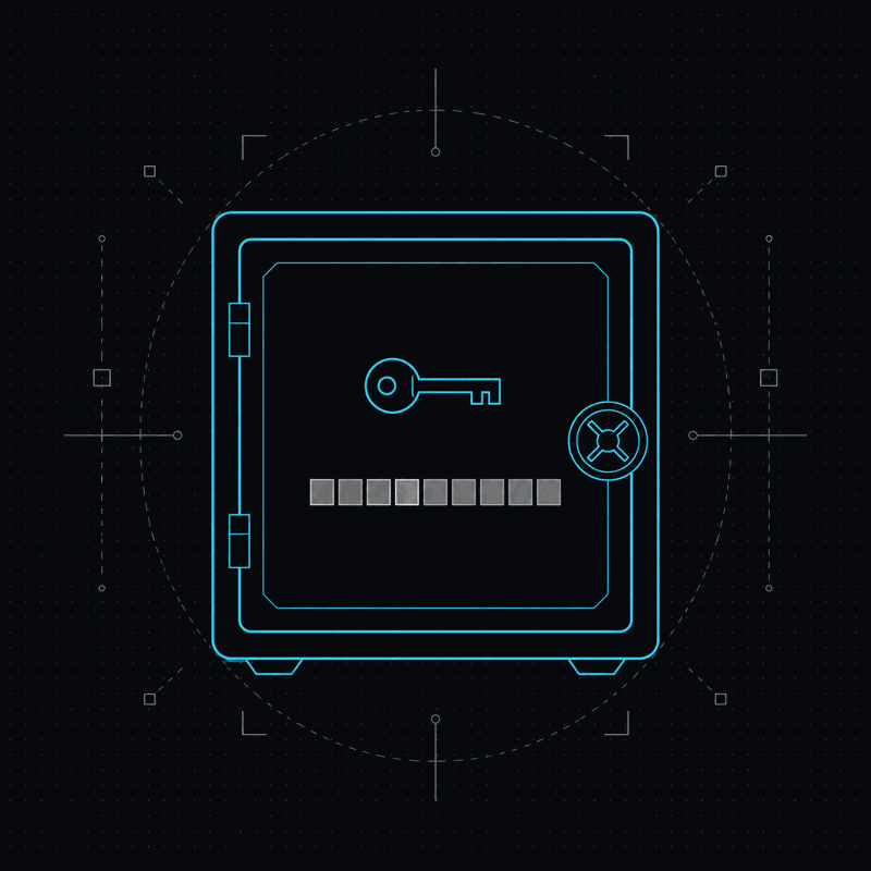 A vault: keys visible, values sealed