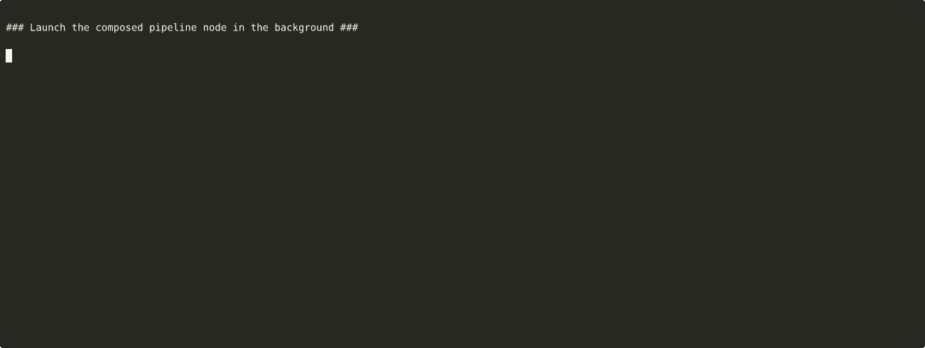 Composed pipeline lifecycle walk-through: configure creates topics, activate streams data, deactivate stops data flow while topics remain (deactivate ≠ cleanup), cleanup releases resources.