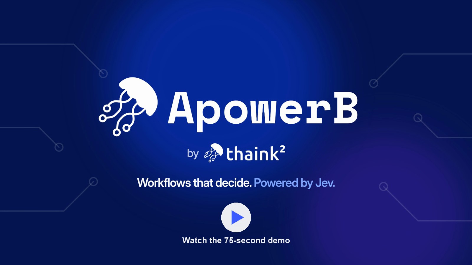 Watch the 75-second demo: a decision workflow powered by Jev