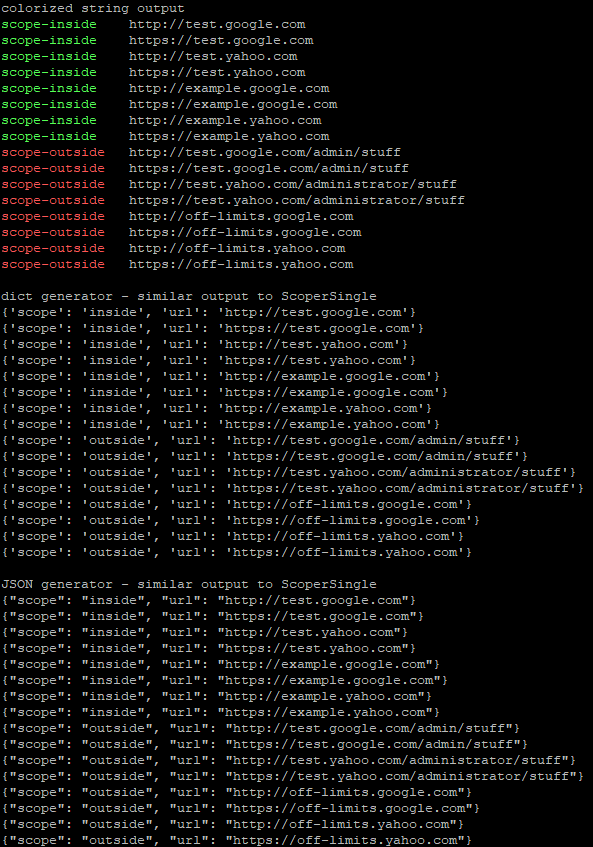 example scoper output