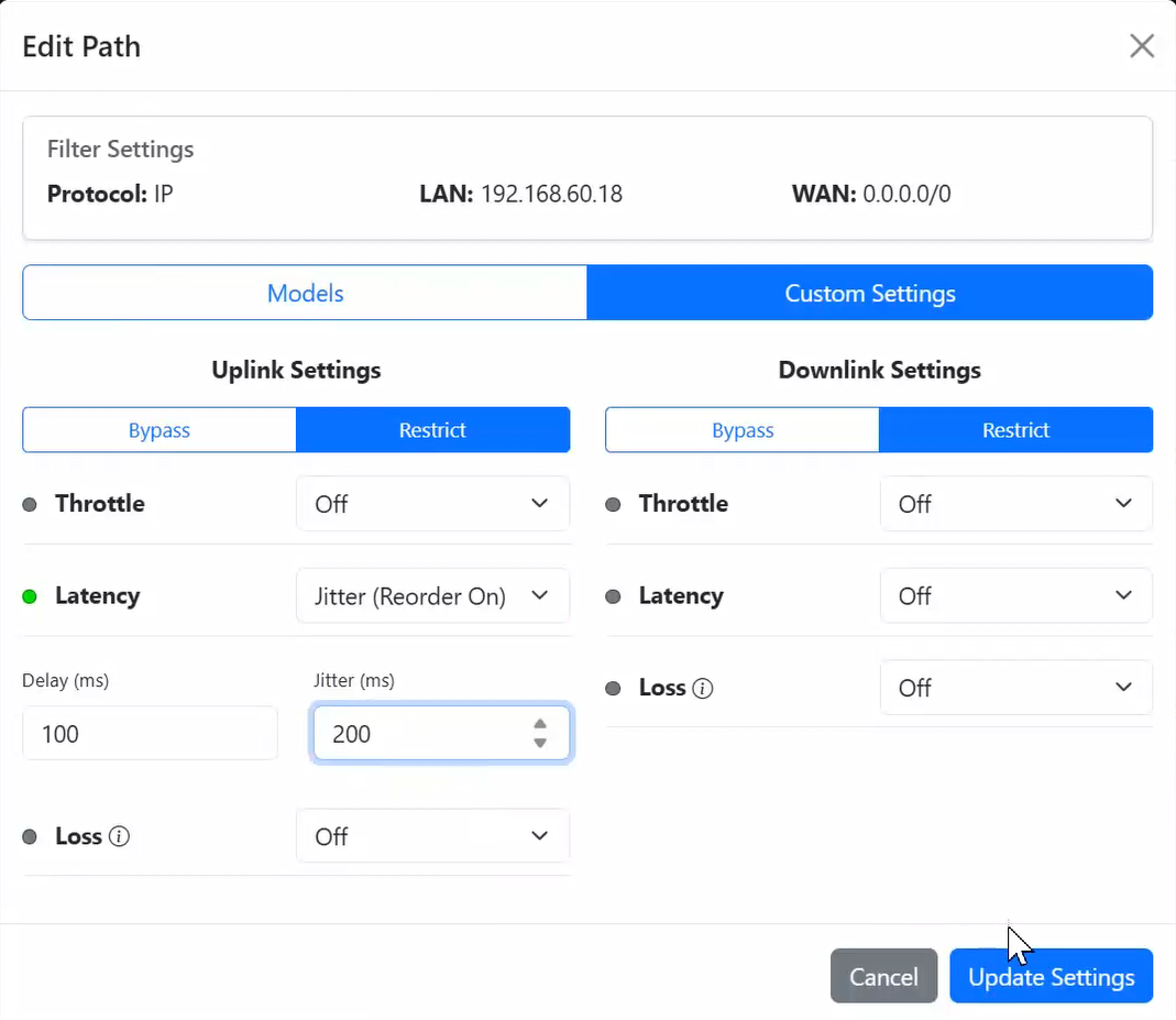 Latency Settings