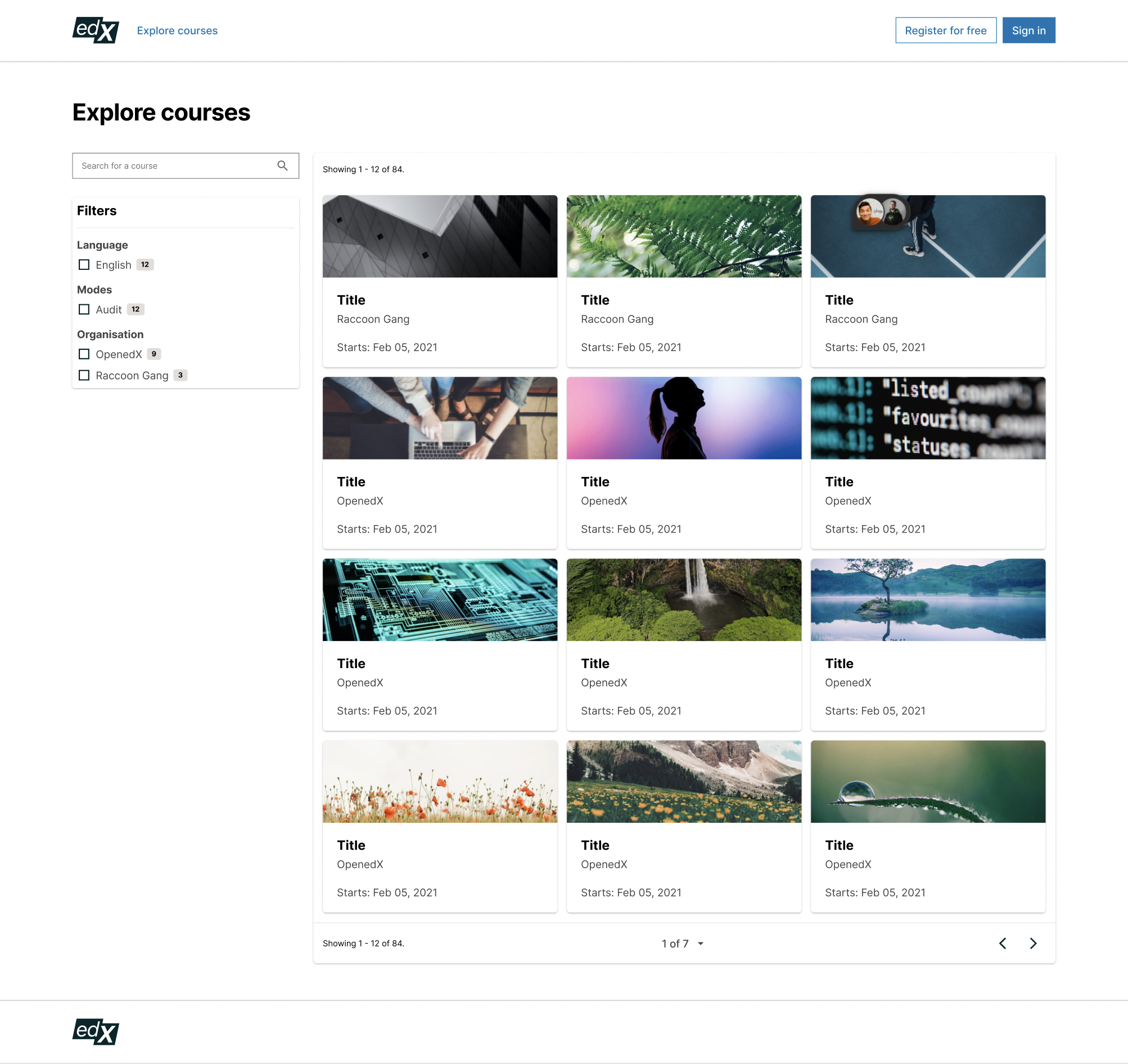 Catalog MFE screenshot