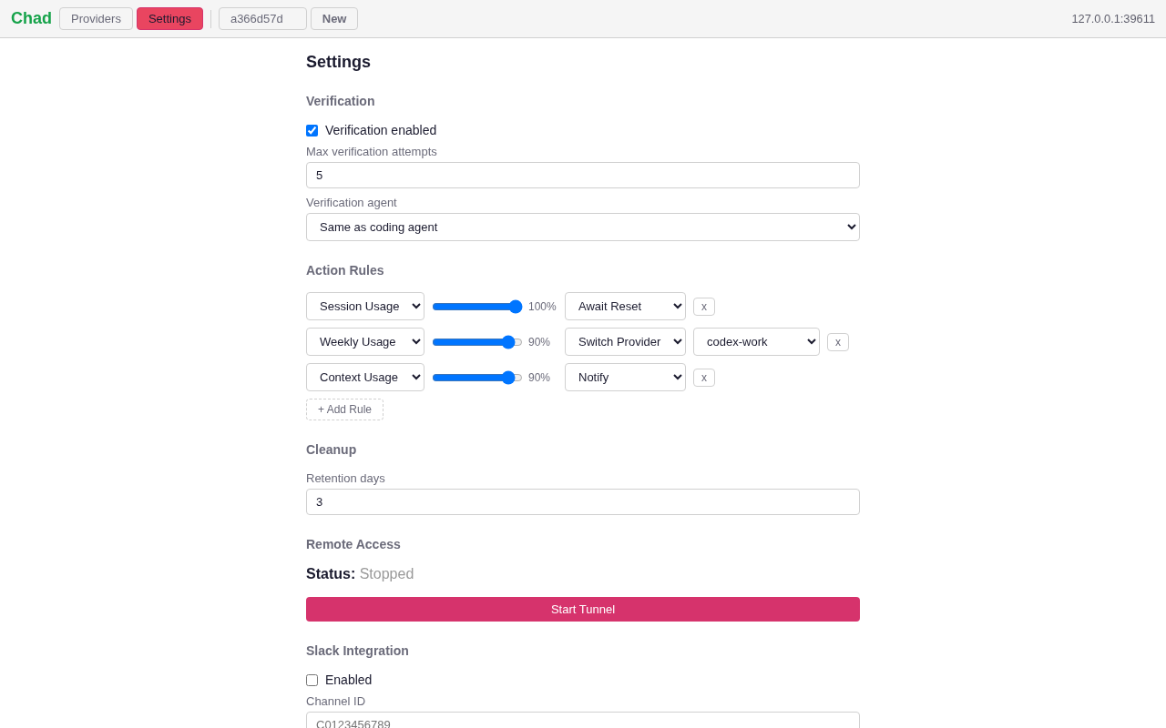 Action rules configuration