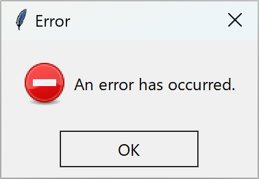 Error Dialog