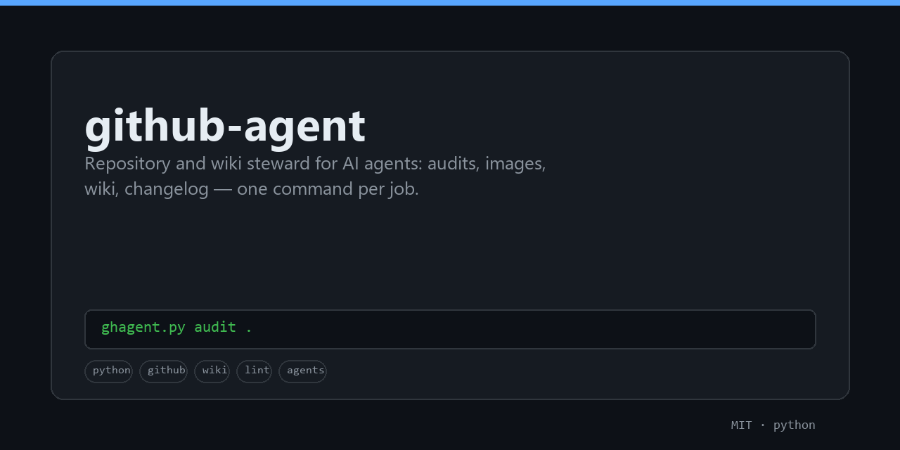 github-agent — repository and wiki steward for AI agents