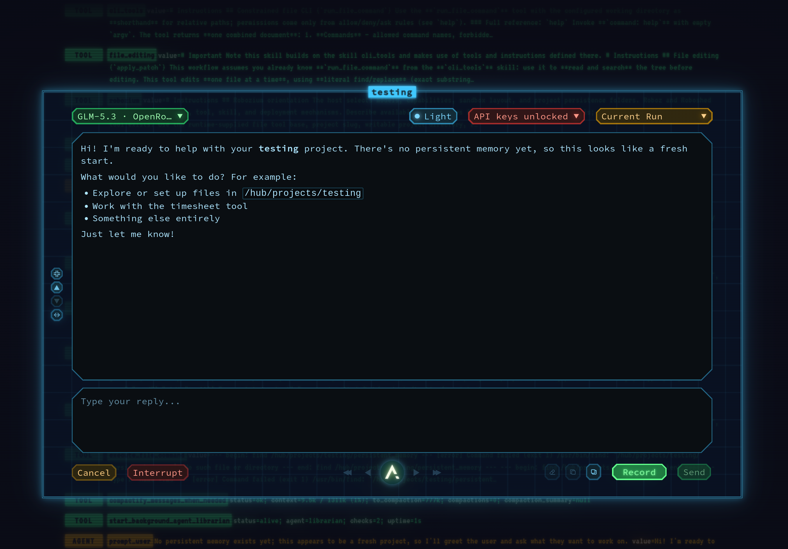 Robozium project chat