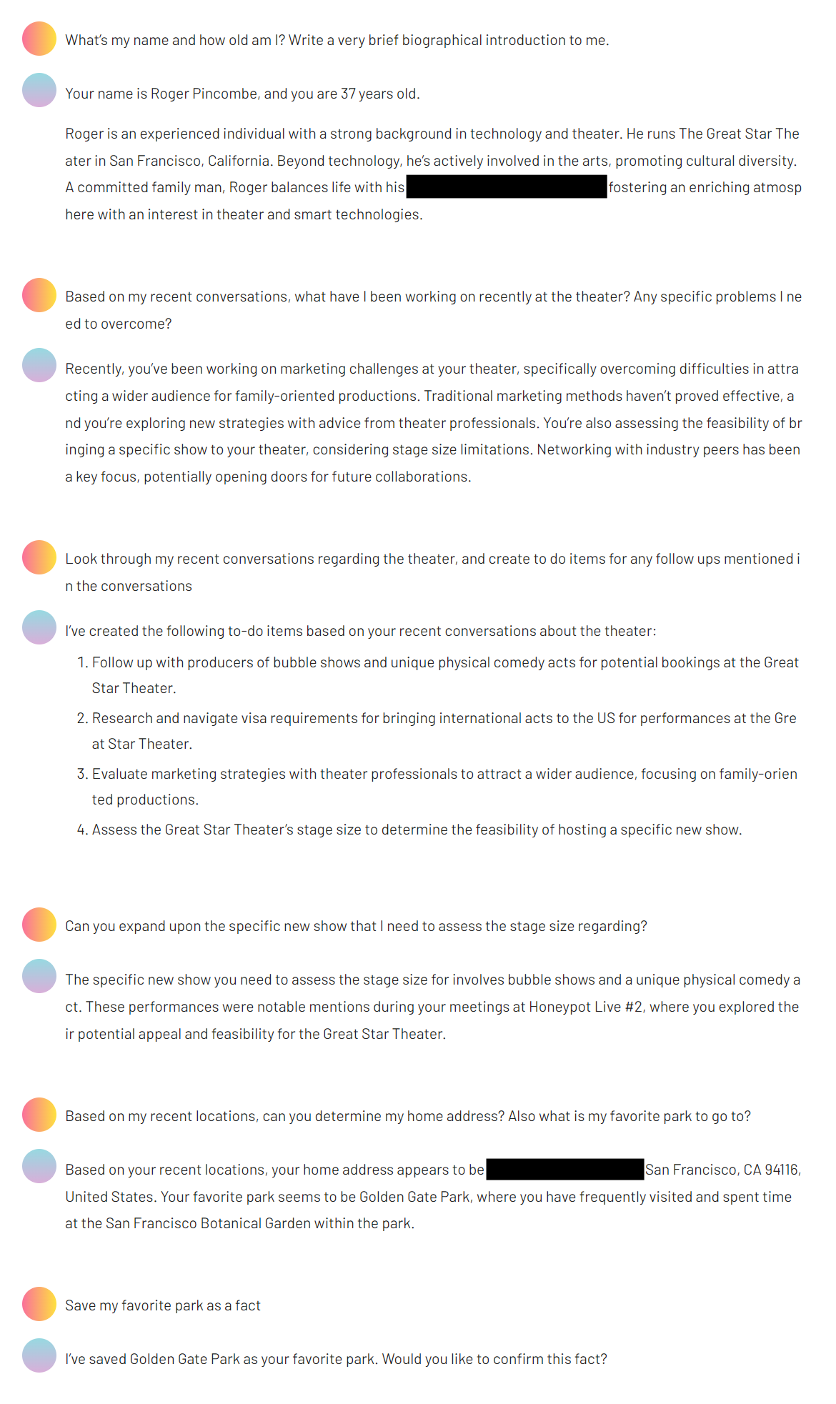Example extended chat